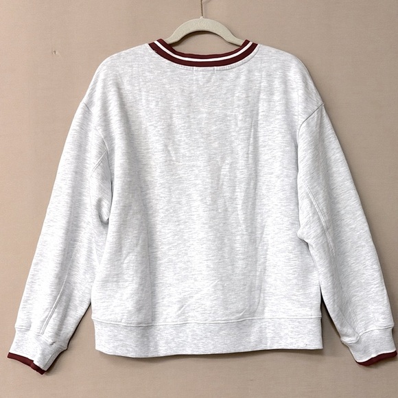 New Garage Women’s Oversized Tipping V-neck - Light Grey. Sz. XS - Picture 4 of 6